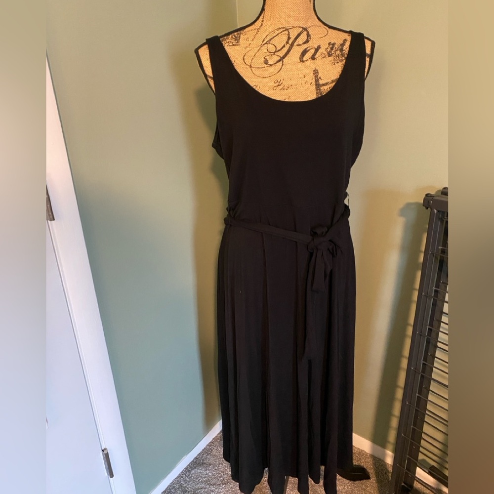 Loft midi tea length black Dress